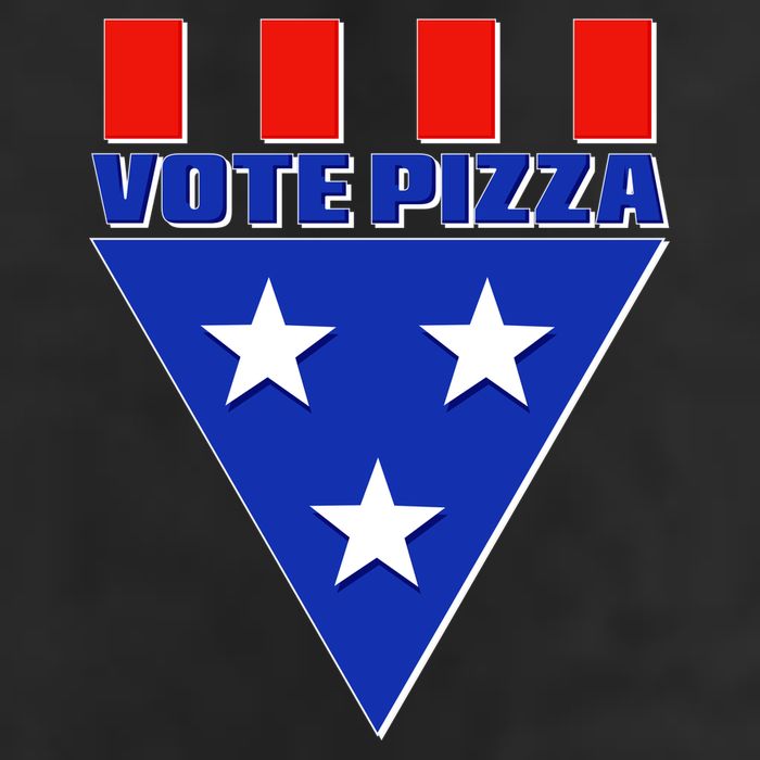 Elections Vote Pizza 7 Panel Mesh Trucker Snapback Hat