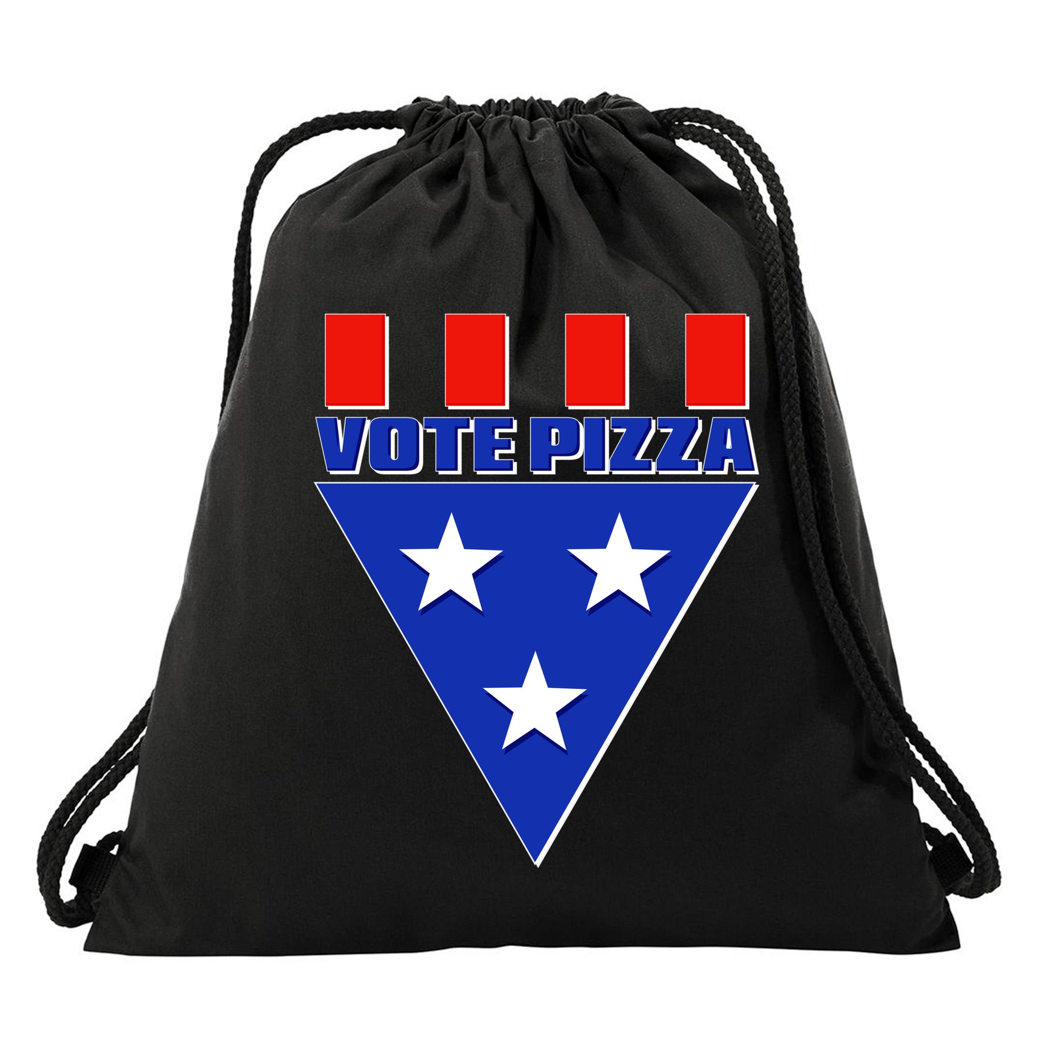 Elections Vote Pizza Drawstring Bag