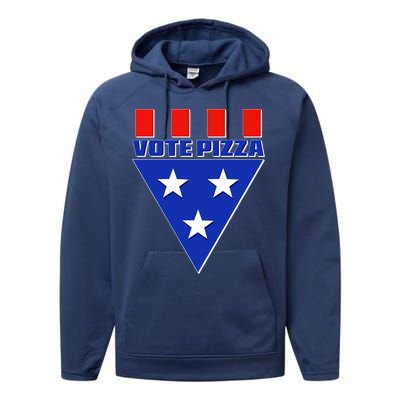 Elections Vote Pizza Performance Fleece Hoodie