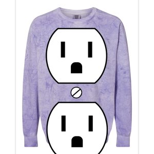 Electrial Outlet Plug Costume Colorblast Crewneck Sweatshirt