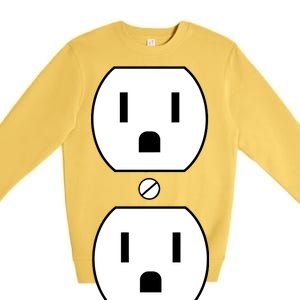 Electrial Outlet Plug Costume Premium Crewneck Sweatshirt