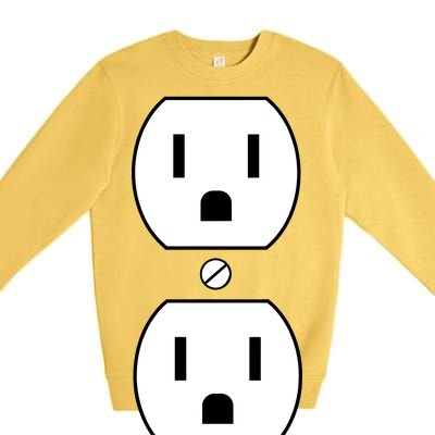 Electrial Outlet Plug Costume Premium Crewneck Sweatshirt