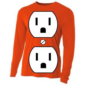 Electrial Outlet Plug Costume Cooling Performance Long Sleeve Crew