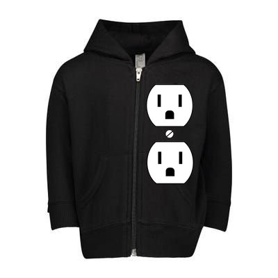 Electrial Outlet Plug Costume Toddler Zip Fleece Hoodie