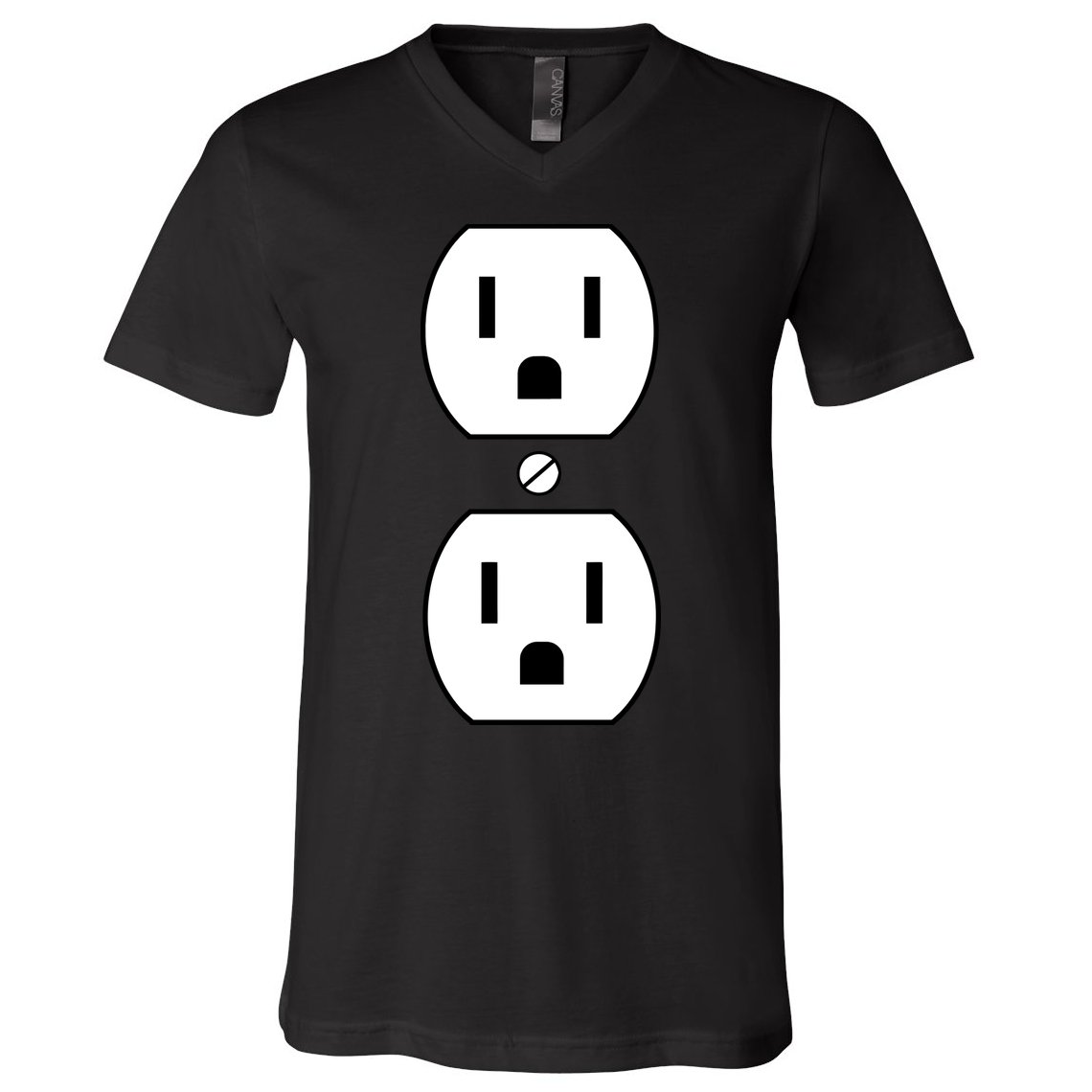 Electrial Outlet Plug Costume V-Neck T-Shirt
