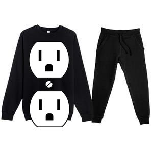 Electrial Outlet Plug Costume Premium Crewneck Sweatsuit Set