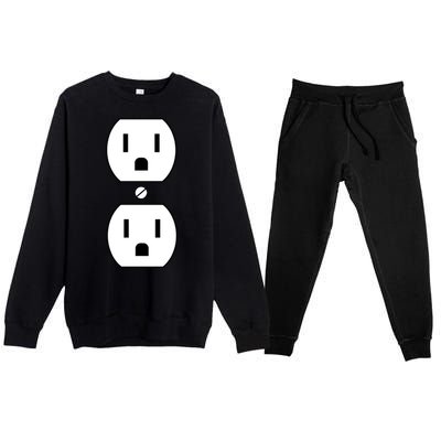 Electrial Outlet Plug Costume Premium Crewneck Sweatsuit Set