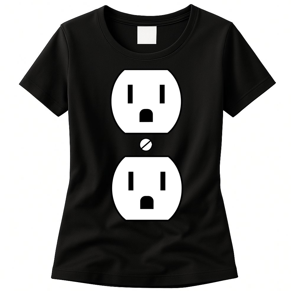 Electrial Outlet Plug Costume Womens T-Shirt