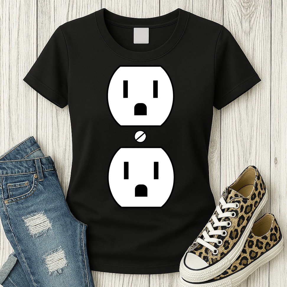 Electrial Outlet Plug Costume Womens T-Shirt