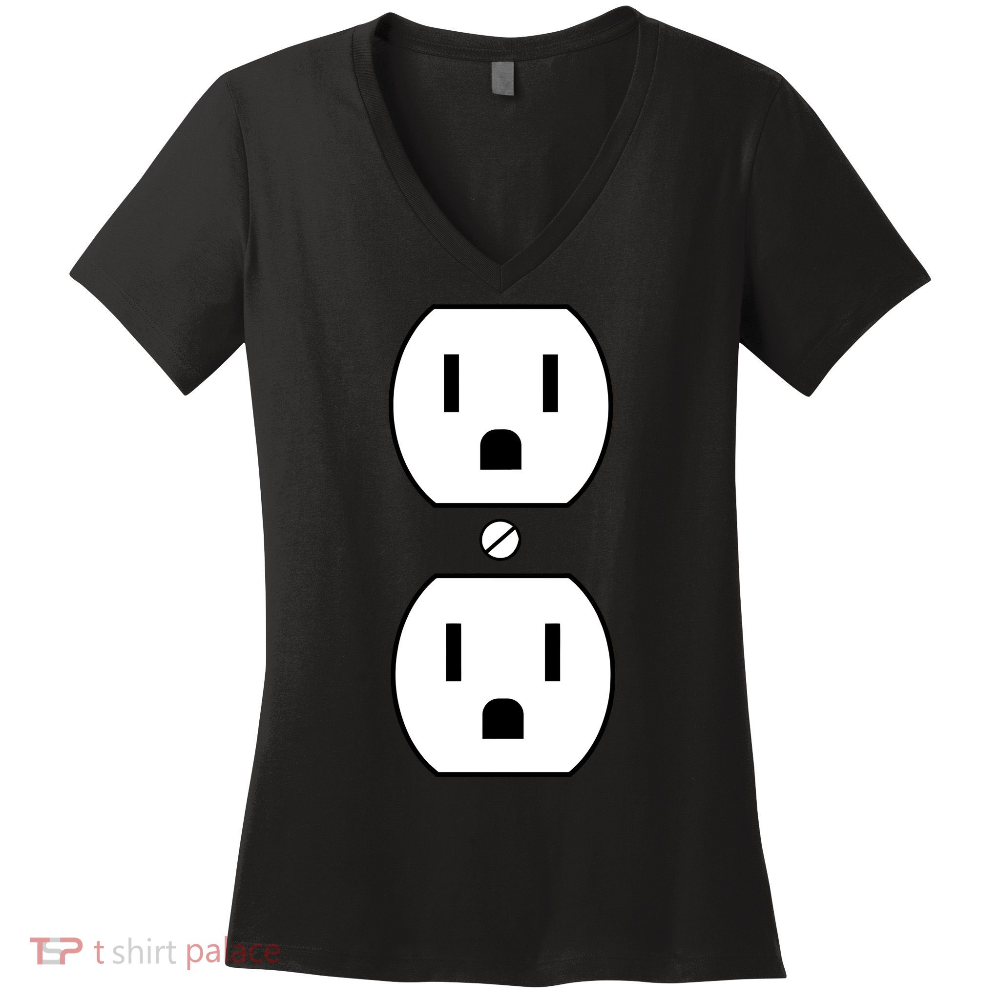 Electrial Outlet Plug Costume Women's V-Neck T-Shirt