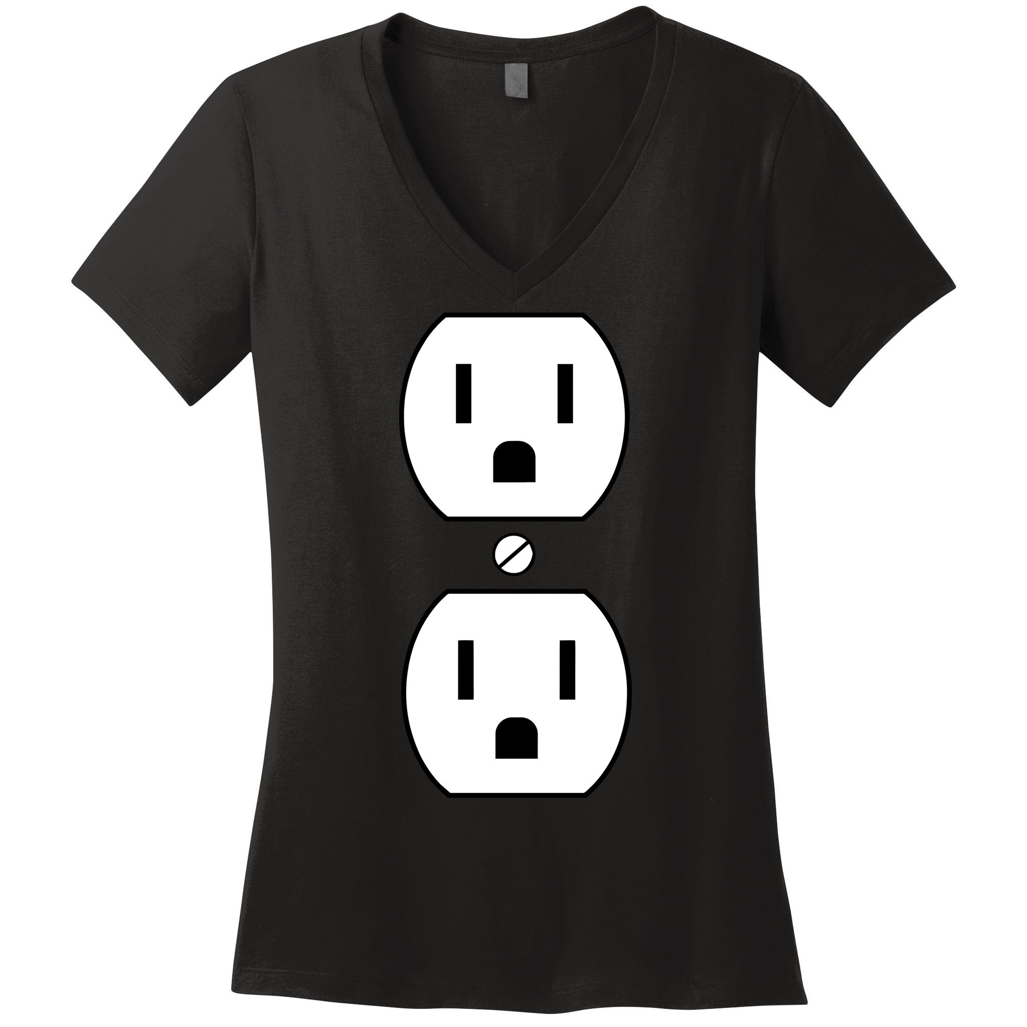 Electrial Outlet Plug Costume Women's V-Neck T-Shirt