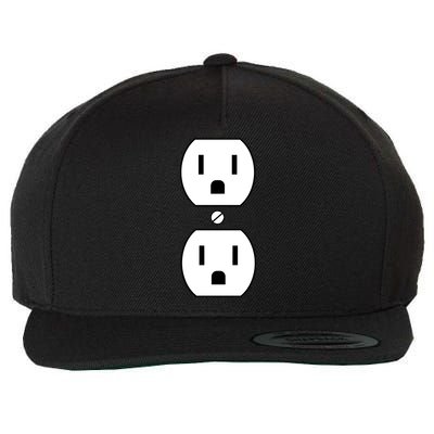 Electrial Outlet Plug Costume Wool Snapback Cap