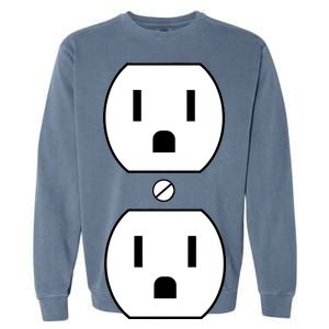 Electrial Outlet Plug Costume Garment-Dyed Sweatshirt