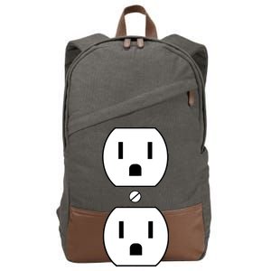 Electrial Outlet Plug Costume Cotton Canvas Backpack