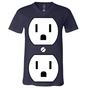 Electrial Outlet Plug Costume V-Neck T-Shirt