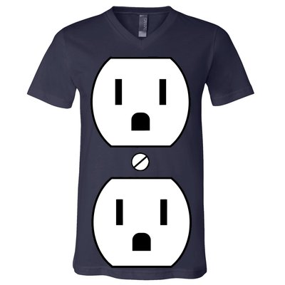 Electrial Outlet Plug Costume V-Neck T-Shirt