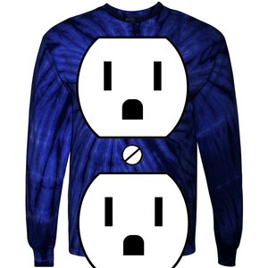 Electrial Outlet Plug Costume Tie-Dye Long Sleeve Shirt