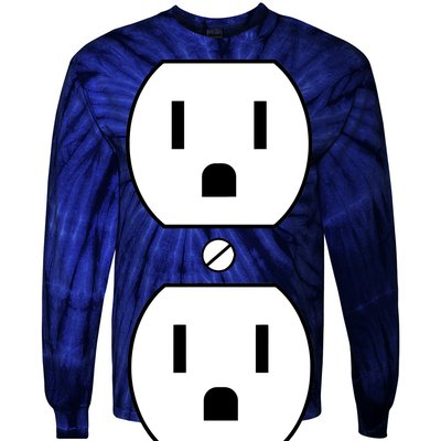 Electrial Outlet Plug Costume Tie-Dye Long Sleeve Shirt