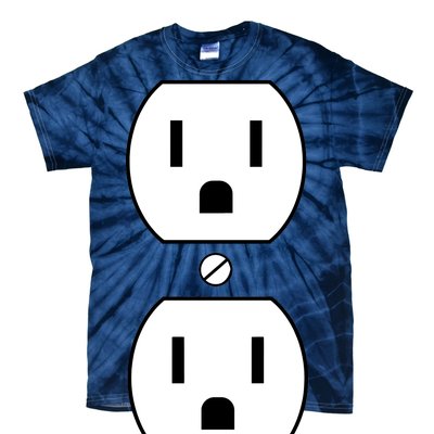 Electrial Outlet Plug Costume Tie-Dye T-Shirt