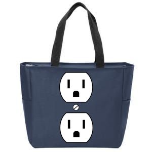 Electrial Outlet Plug Costume Zip Tote Bag