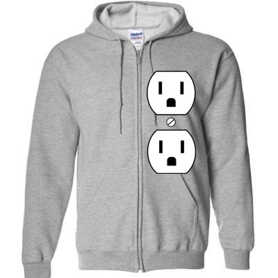 Electrial Outlet Plug Costume Full Zip Hoodie