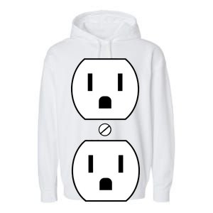 Electrial Outlet Plug Costume Garment-Dyed Fleece Hoodie