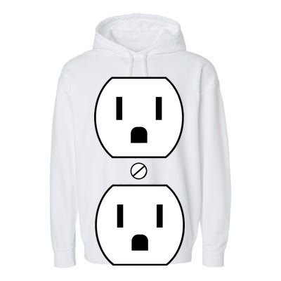 Electrial Outlet Plug Costume Garment-Dyed Fleece Hoodie