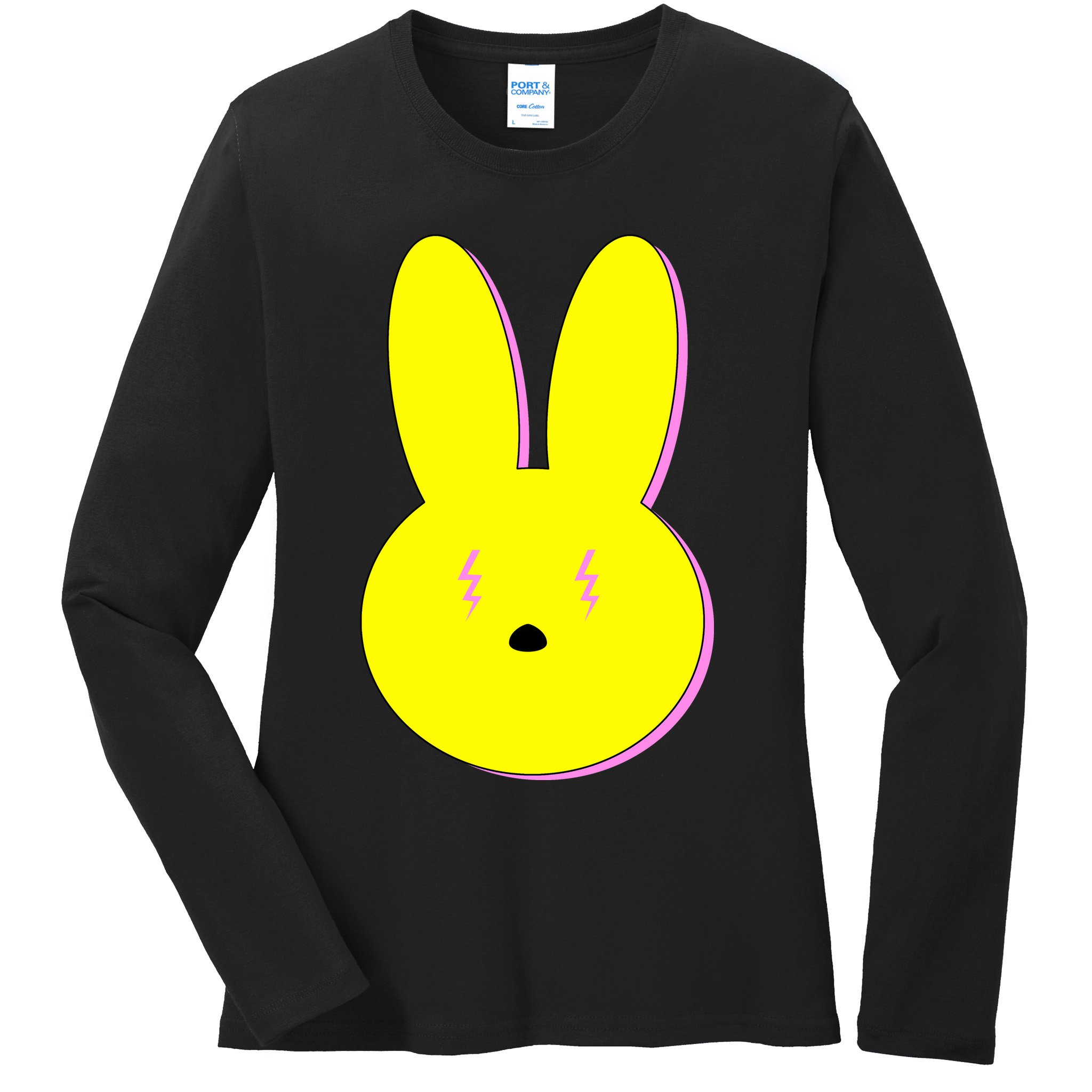 Electric Bunny Ladies Long Sleeve Shirt