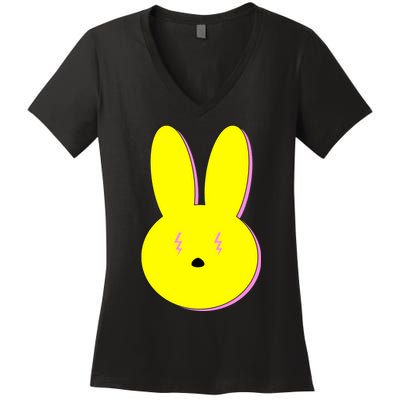 Electric Bunny Women's V-Neck T-Shirt