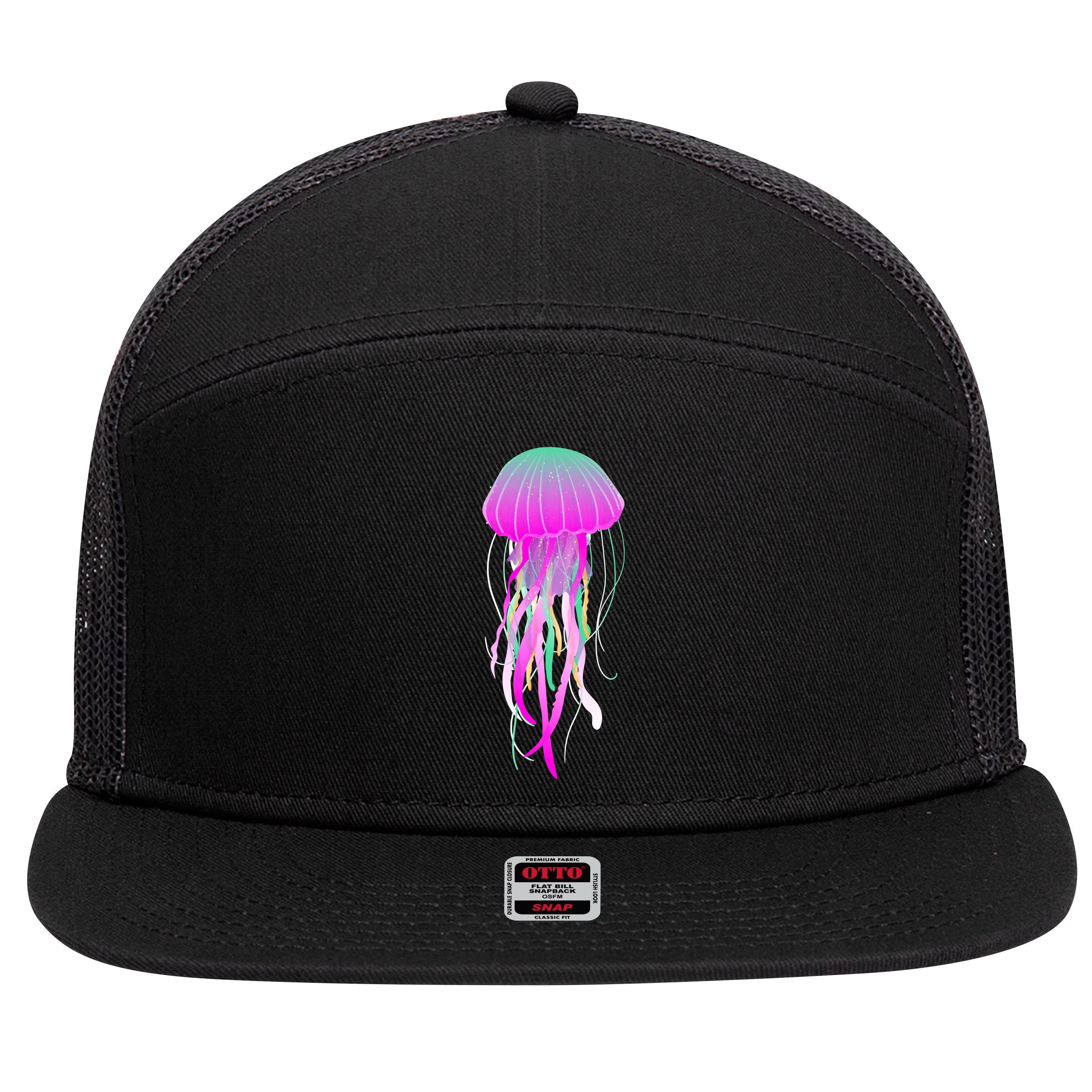 Electric Jellyfish 7 Panel Mesh Trucker Snapback Hat