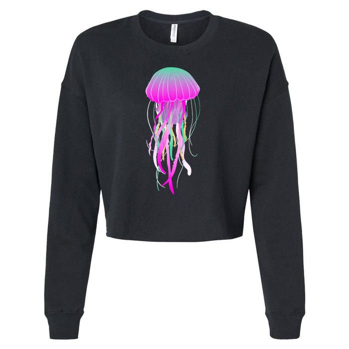 Electric Jellyfish Cropped Pullover Crew