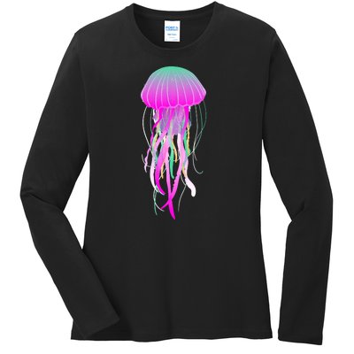 Electric Jellyfish Ladies Long Sleeve Shirt