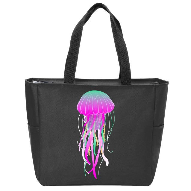 Electric Jellyfish Zip Tote Bag