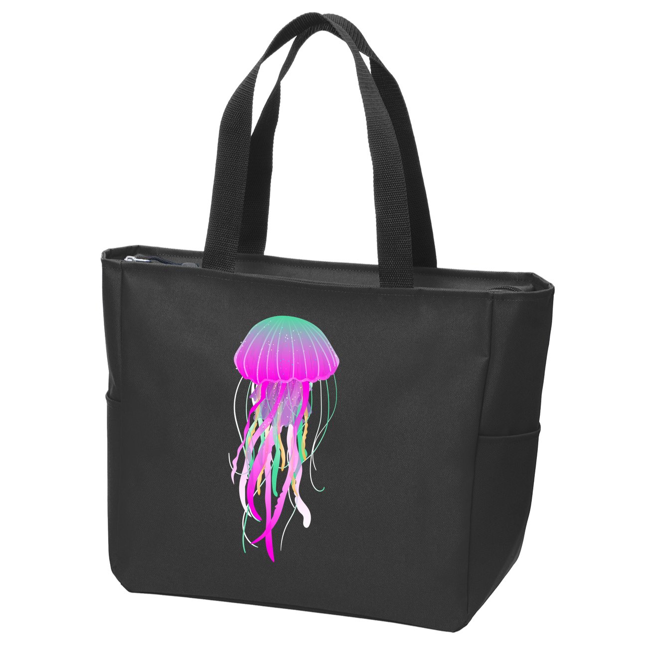 Electric Jellyfish Zip Tote Bag