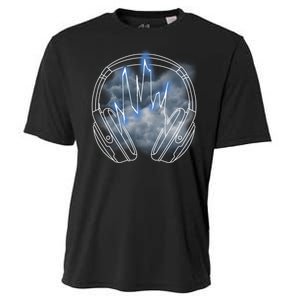 Electric Lighting Music Headphones Cooling Performance Crew T-Shirt