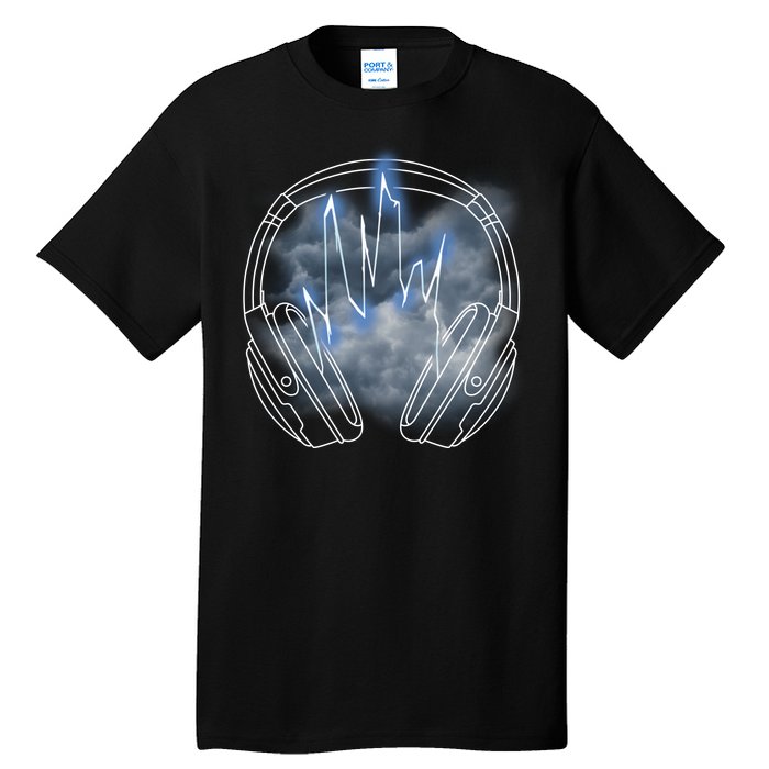 Electric Lighting Music Headphones Tall T-Shirt