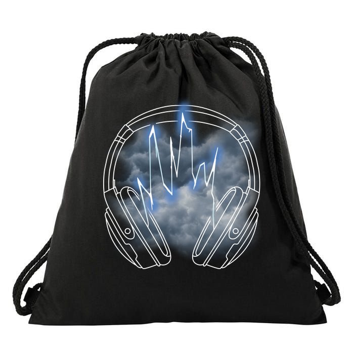 Electric Lighting Music Headphones Drawstring Bag