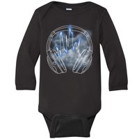 Electric Lighting Music Headphones Baby Long Sleeve Bodysuit