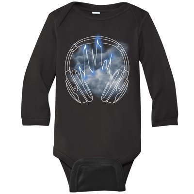 Electric Lighting Music Headphones Baby Long Sleeve Bodysuit