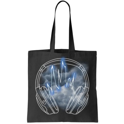 Electric Lighting Music Headphones Tote Bag