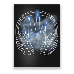 Electric Lighting Music Headphones Poster