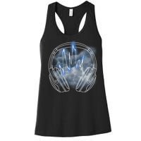 Electric Lighting Music Headphones Women's Racerback Tank