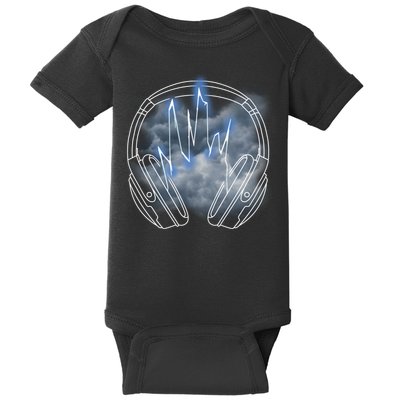 Electric Lighting Music Headphones Baby Bodysuit