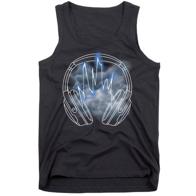 Electric Lighting Music Headphones Tank Top