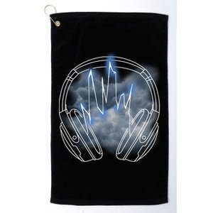 Electric Lighting Music Headphones Platinum Collection Golf Towel