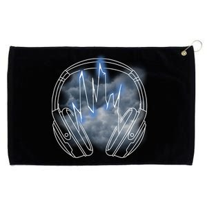 Electric Lighting Music Headphones Grommeted Golf Towel