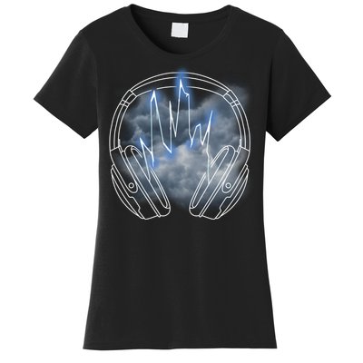 Electric Lighting Music Headphones Women's T-Shirt