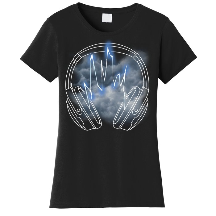 Electric Lighting Music Headphones Women's T-Shirt