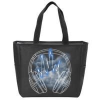 Electric Lighting Music Headphones Zip Tote Bag