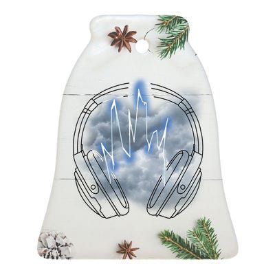 Electric Lighting Music Headphones Ceramic Bell Ornament